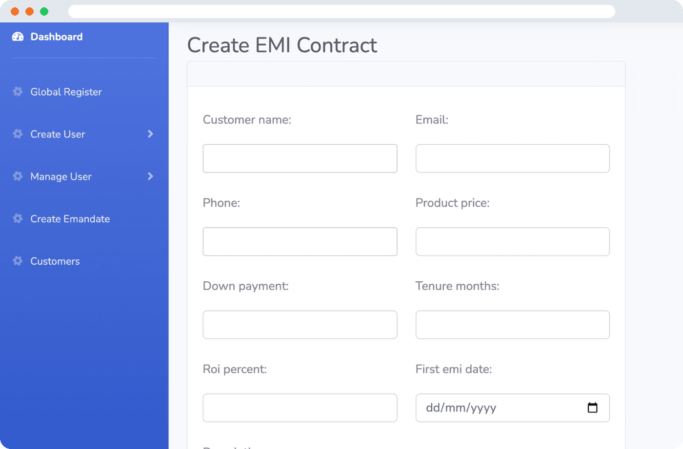 E-Mandate System interface preview