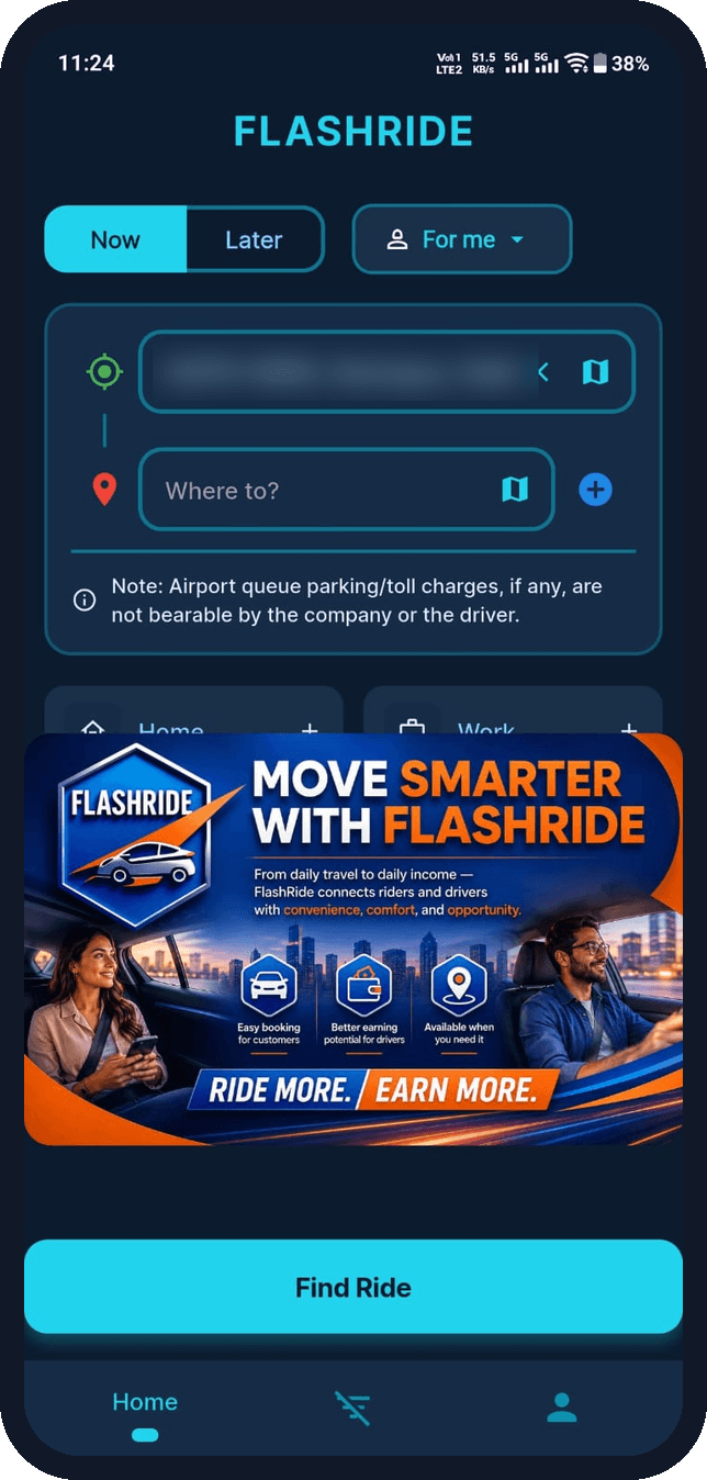 FlashRide mobile preview